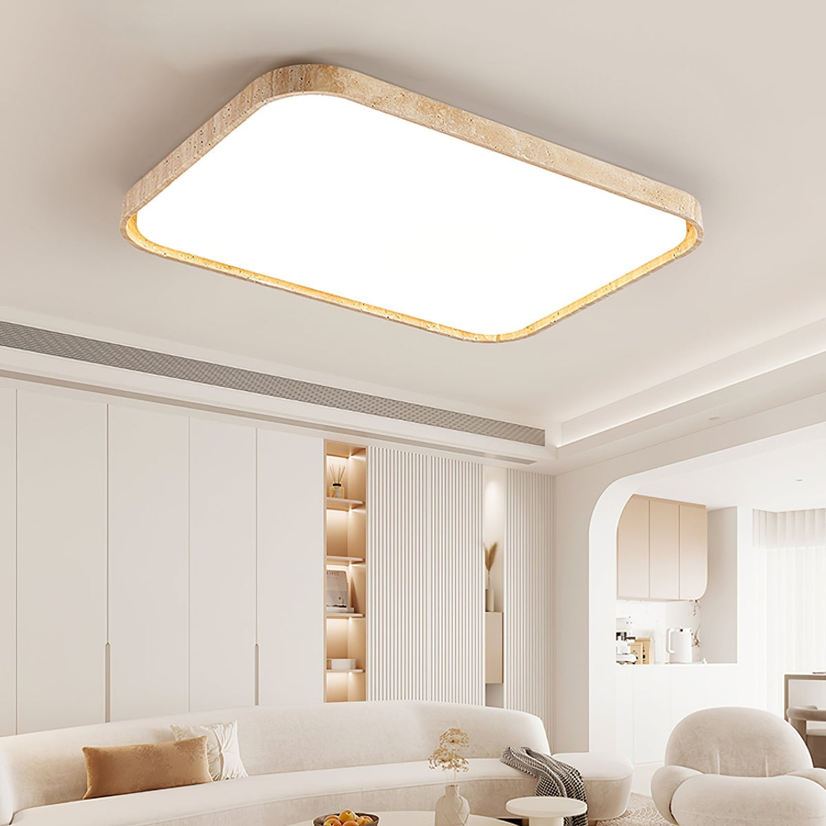 Aisle firkantet loftslampe i travertin