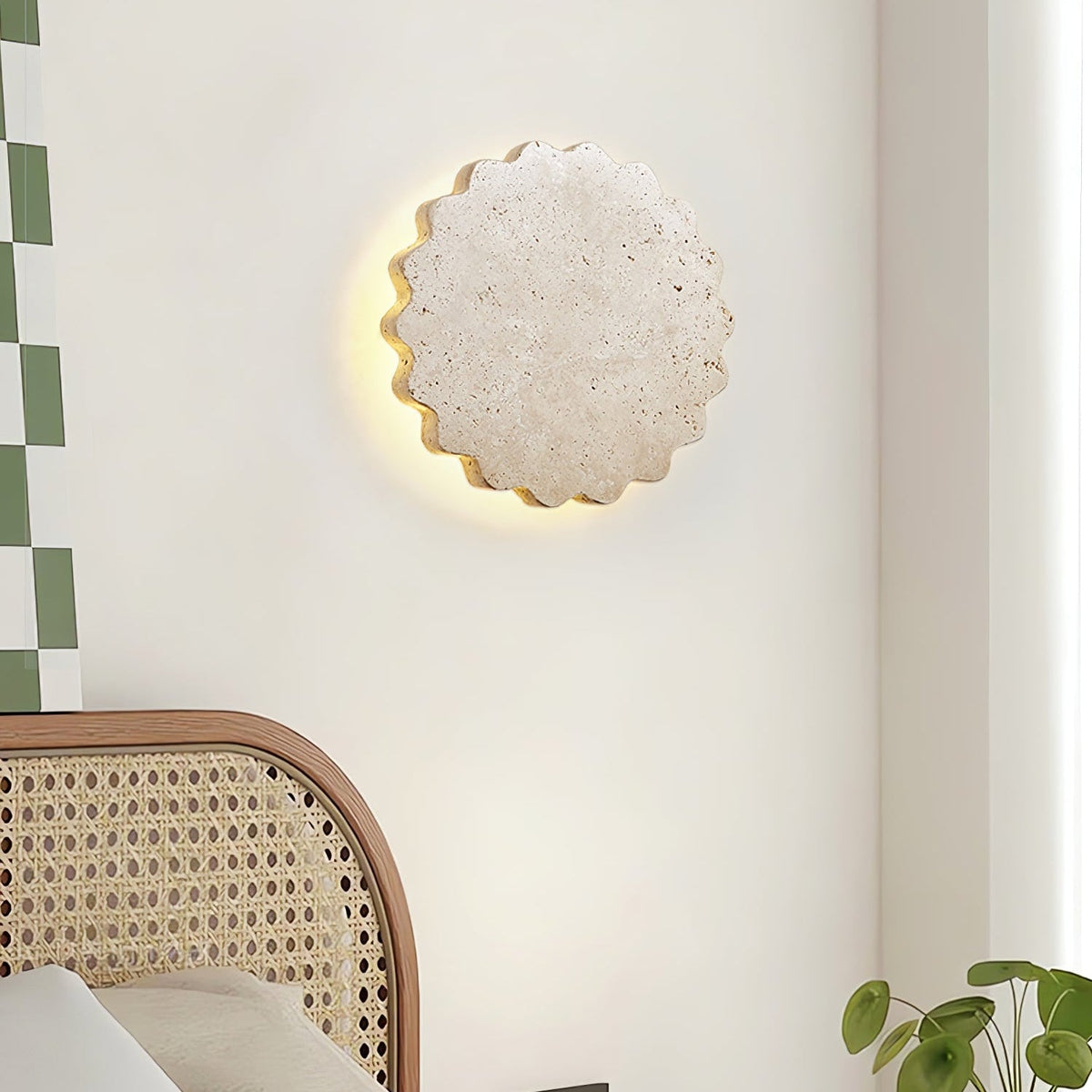 Viraanette Luna-væglampe med kammuslingedesign