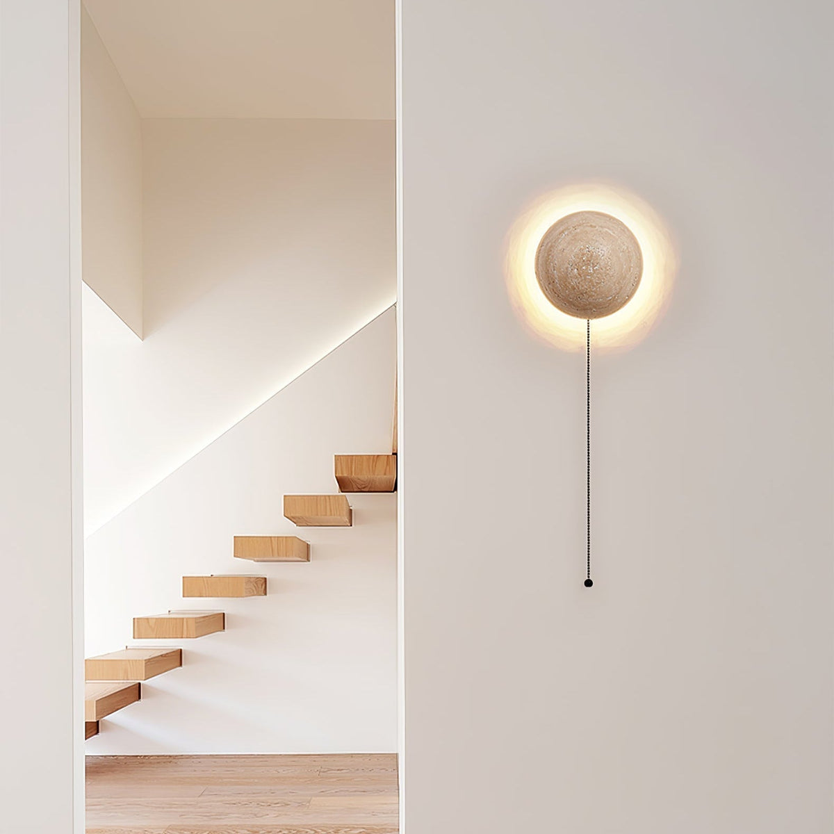 Vexael minimalistisk vägglampa i travertin