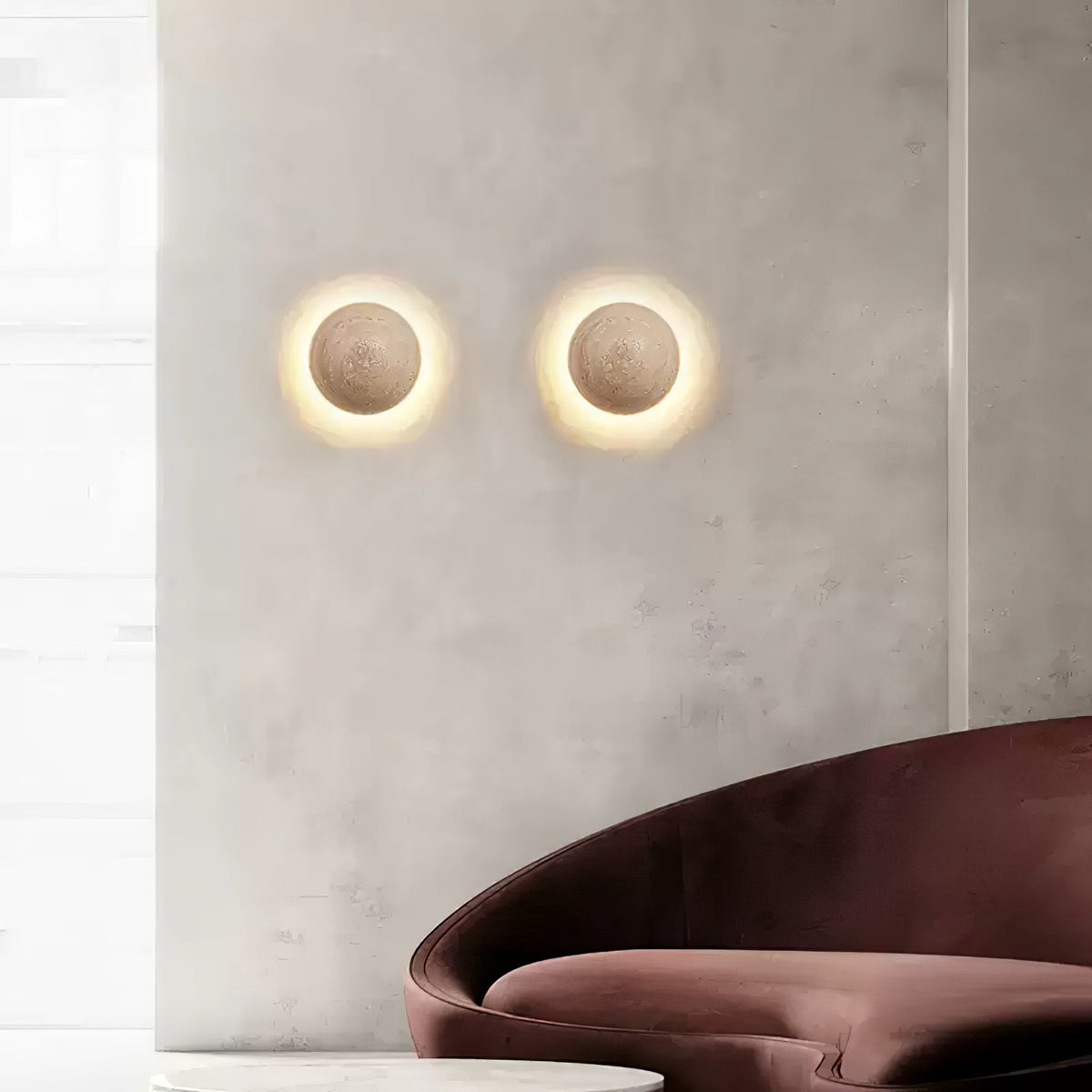 Vexael minimalistisk vägglampa i travertin