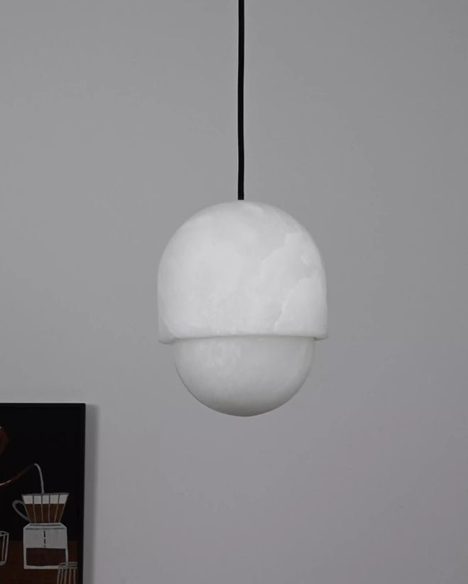 Valcien Lunar Dome pendellampa i alabaster