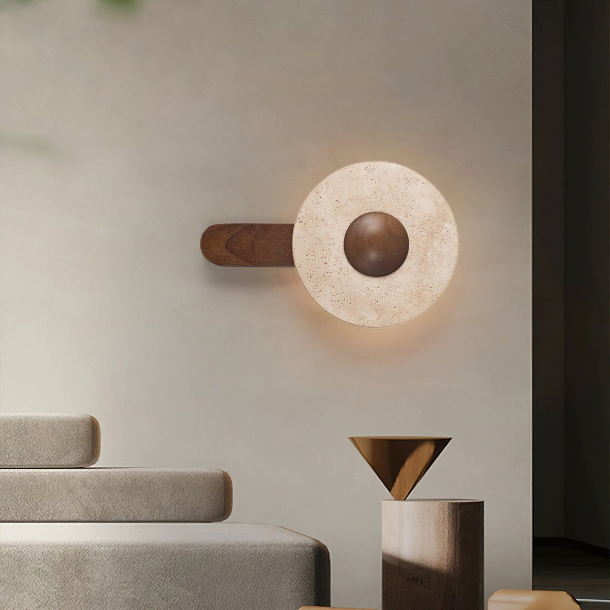Nymarora Circular Travertine Wall Light