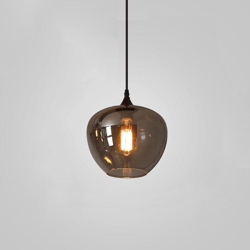 June minimalistisk flaskformad pendellampa i rökgrått glas