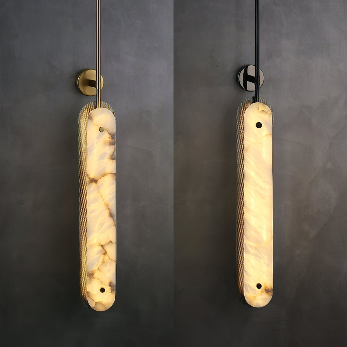 Candeeiro suspenso vertical em alabastro Ilaeir
