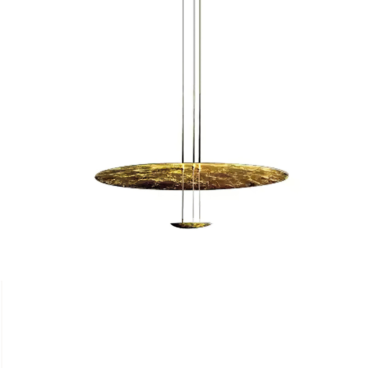 Candeeiro suspenso Phelion com folha de ouro em camadas