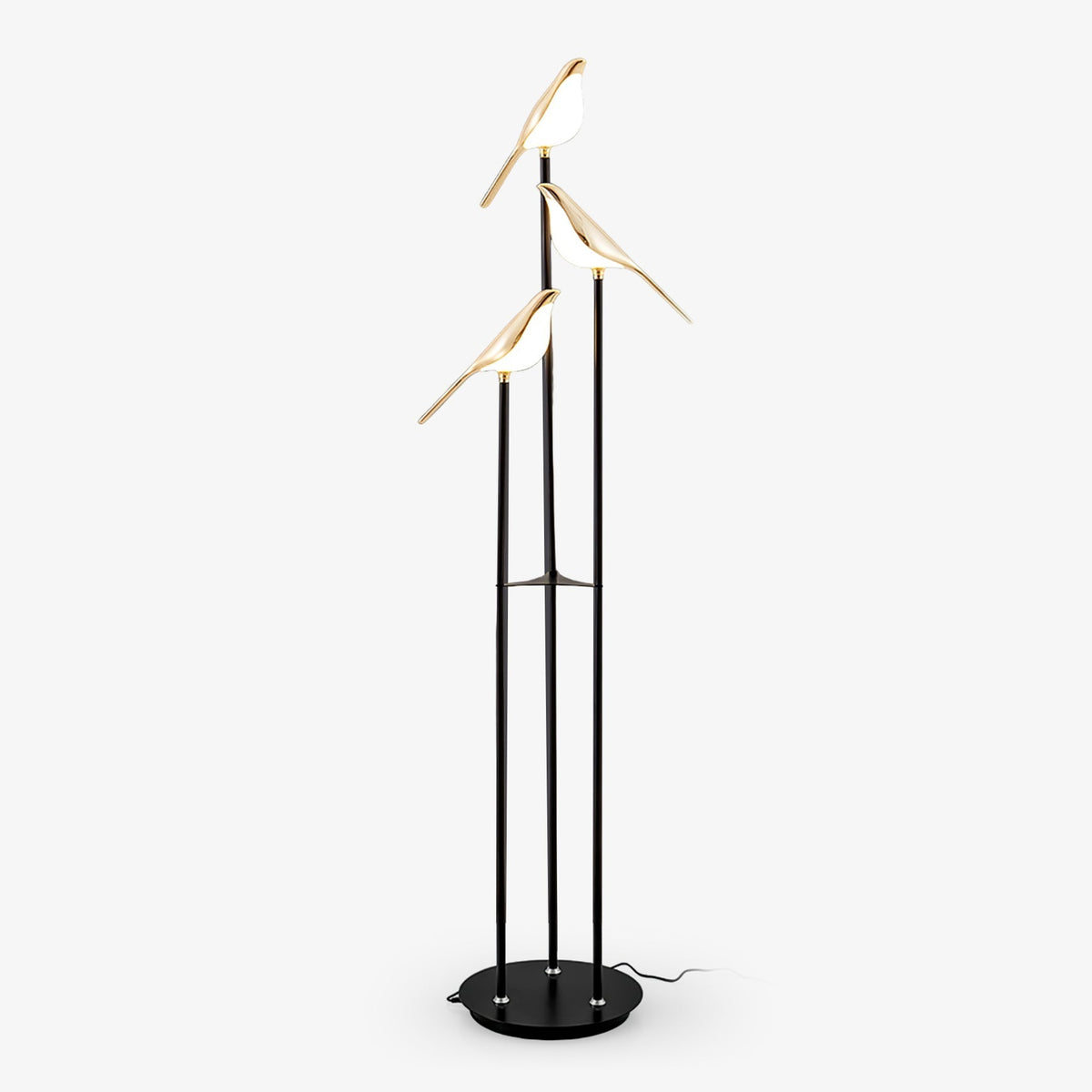 Vont art deco-gólflampi úr látúni