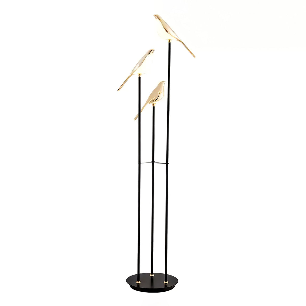 Vont art deco-gólflampi úr látúni