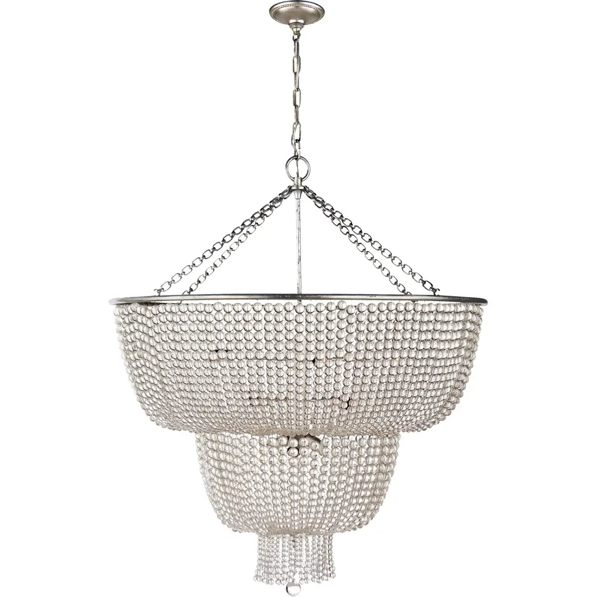 Silva-vintage-tyylinen LED-riippuvalaisin, valkoinen/kirkas, ruokailu- ja olohuoneeseen, metalli ja kristalli