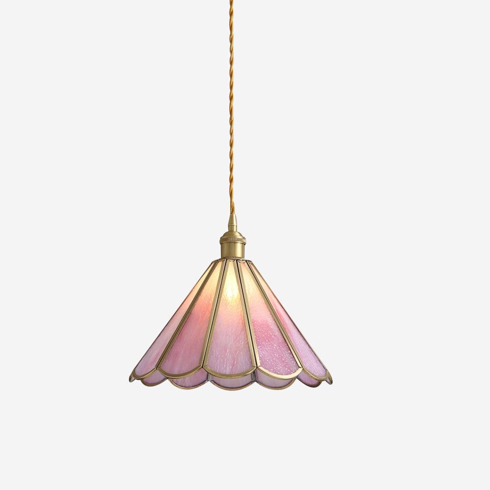 Lione-pendellampe i pinkfarvet glas