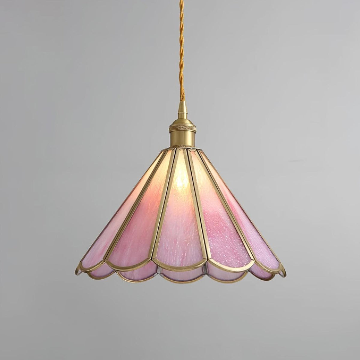 Lione-pendellampe i pinkfarvet glas