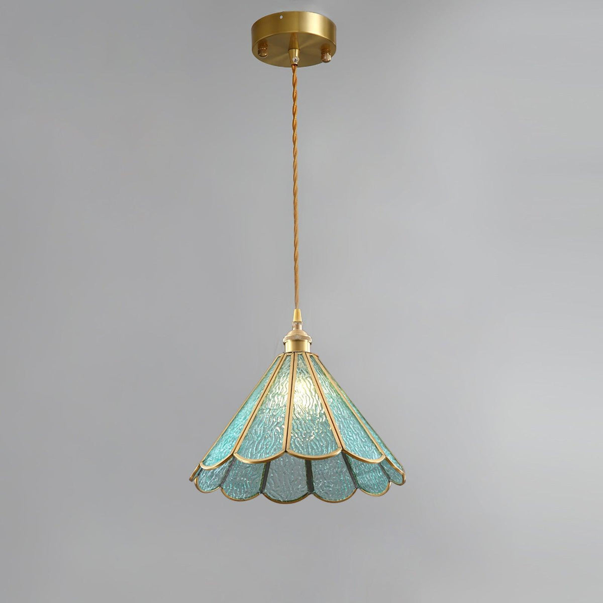Lione-pendellampe i pinkfarvet glas