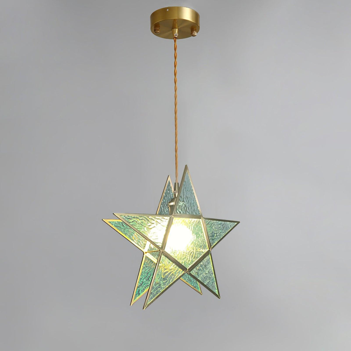 Lione-pendellampe i pinkfarvet glas