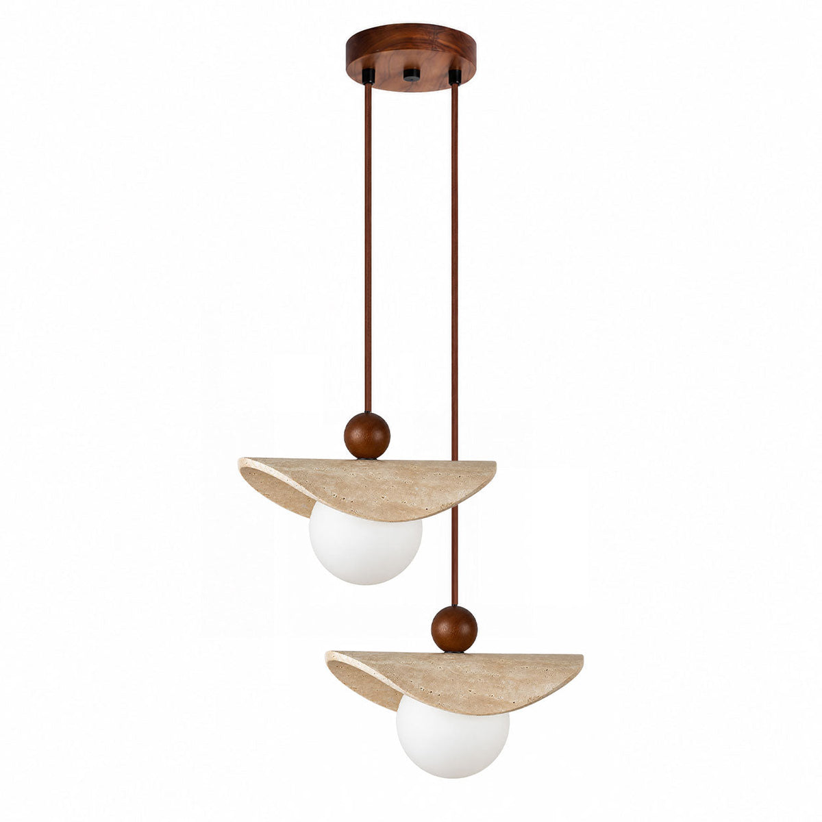 Jorwick pendel-lampe med travertinperler