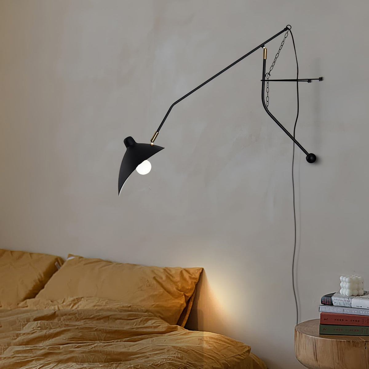 Ivsolarae moderne minimalistisk væglampe med arm