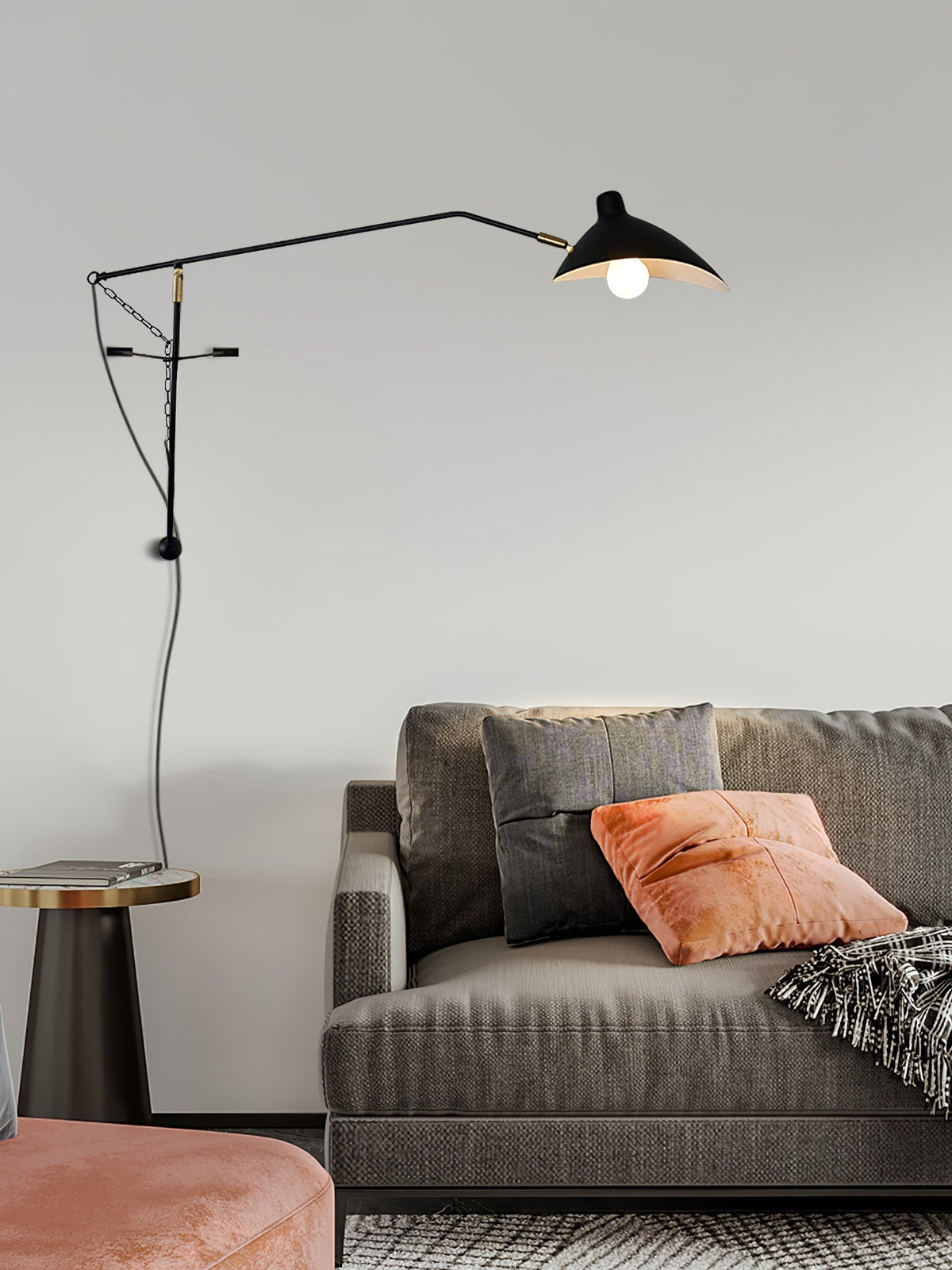 Ivsolarae moderne minimalistisk væglampe med arm