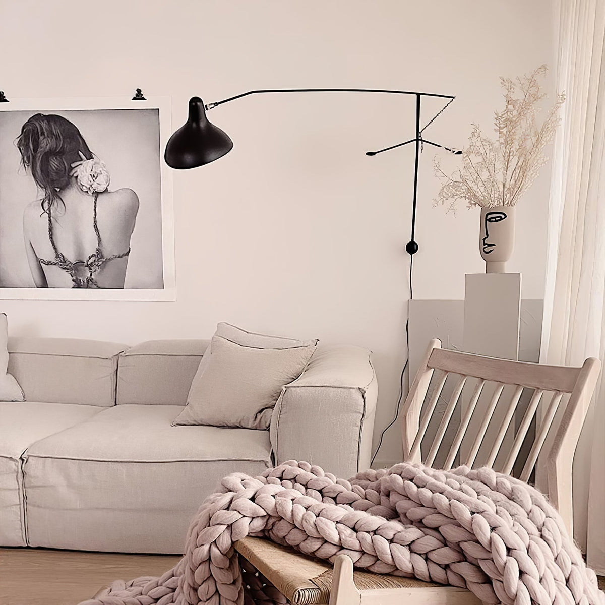 Ivsolarae moderne minimalistisk væglampe med arm