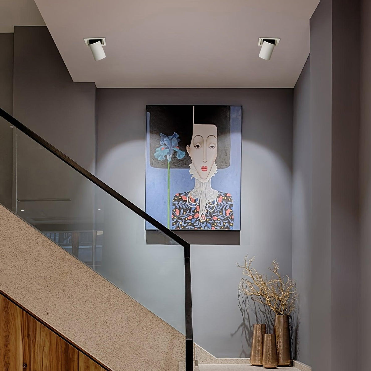 Dia loftlampe med sort spotlight til stuen