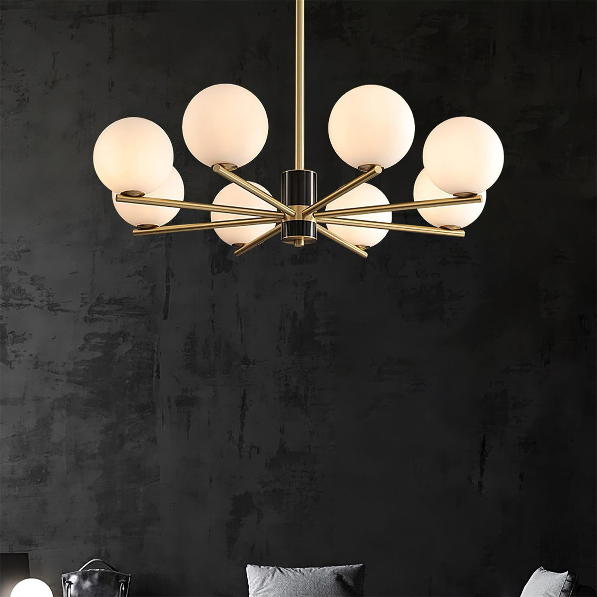 Covynel messinglysekrone i mid-century-stil