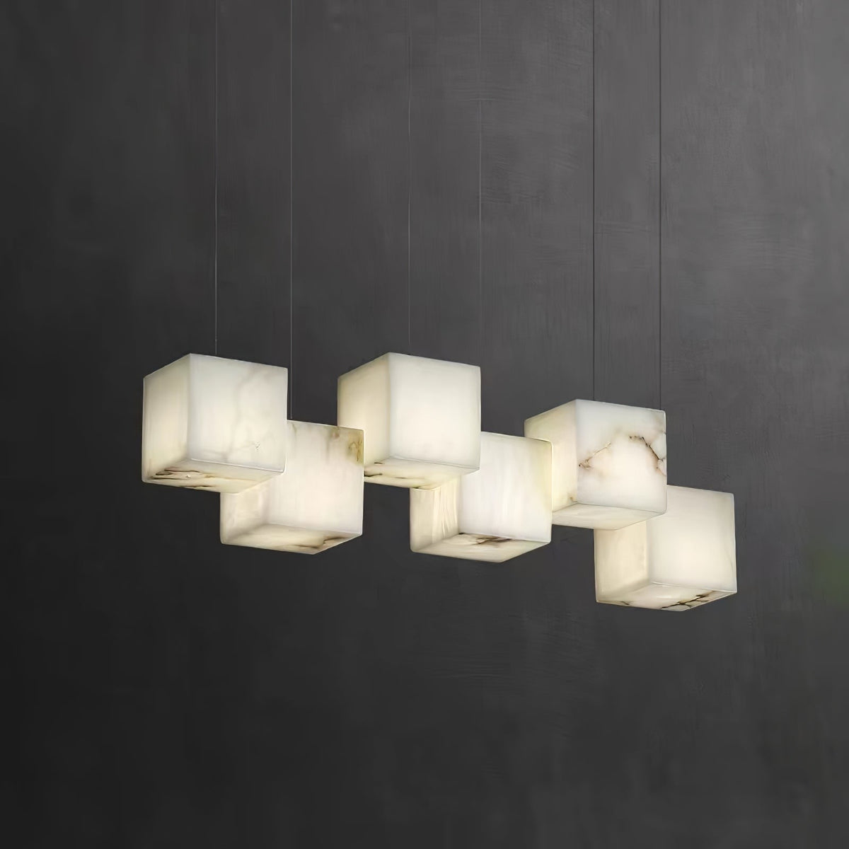 Alabasterikattokruunu, kuutiomainen laatikkomainen eleganssi
