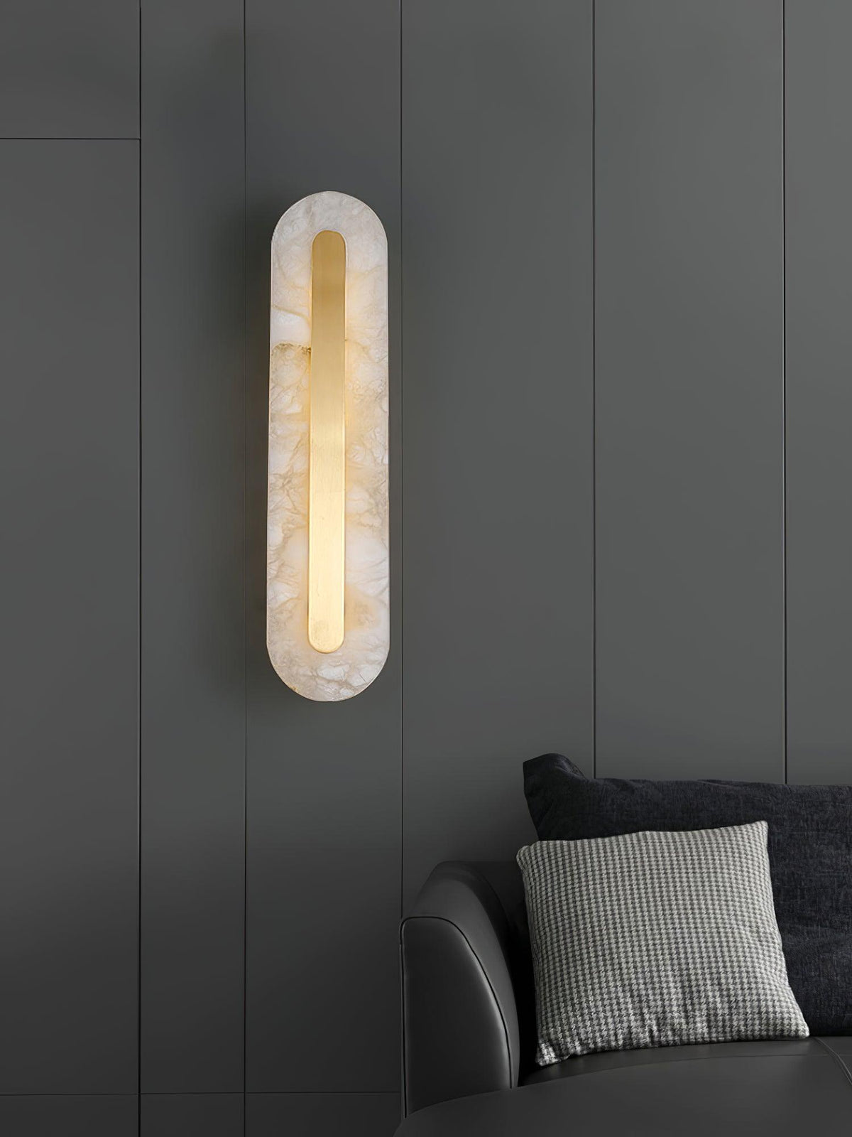 Selvia minimalistisk vägglampa i alabaster