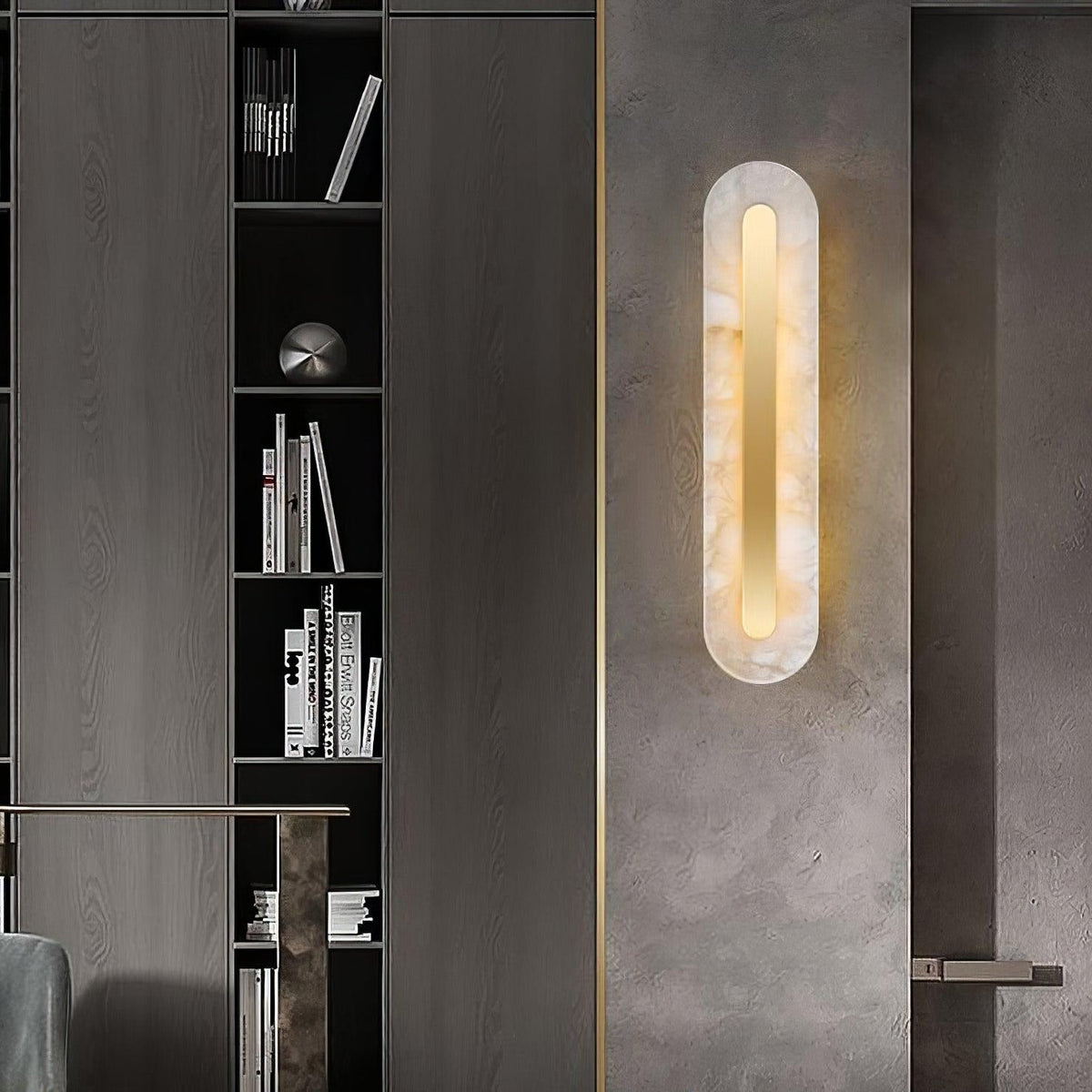 Selvia minimalistisk vägglampa i alabaster