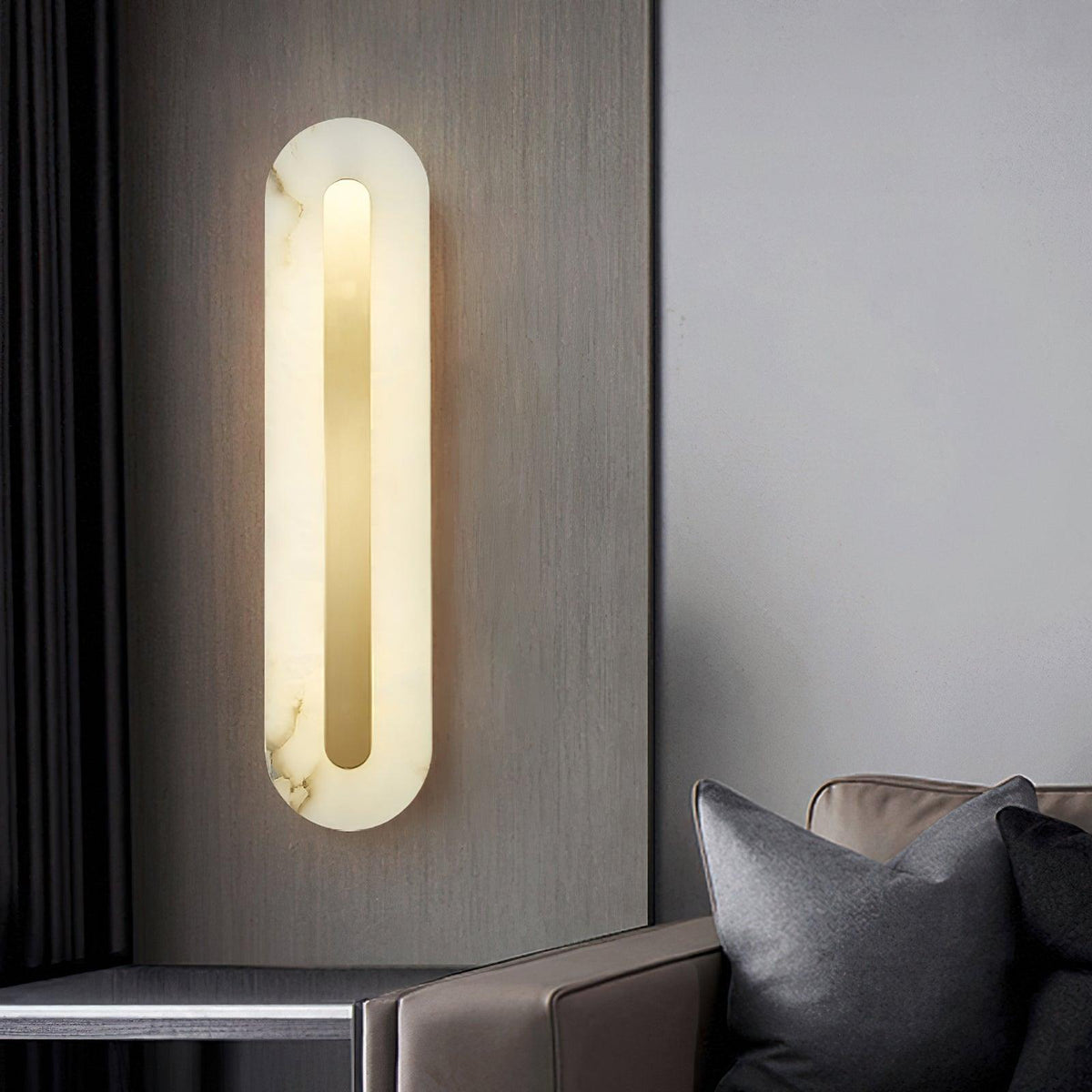 Selvia minimalistisk vägglampa i alabaster