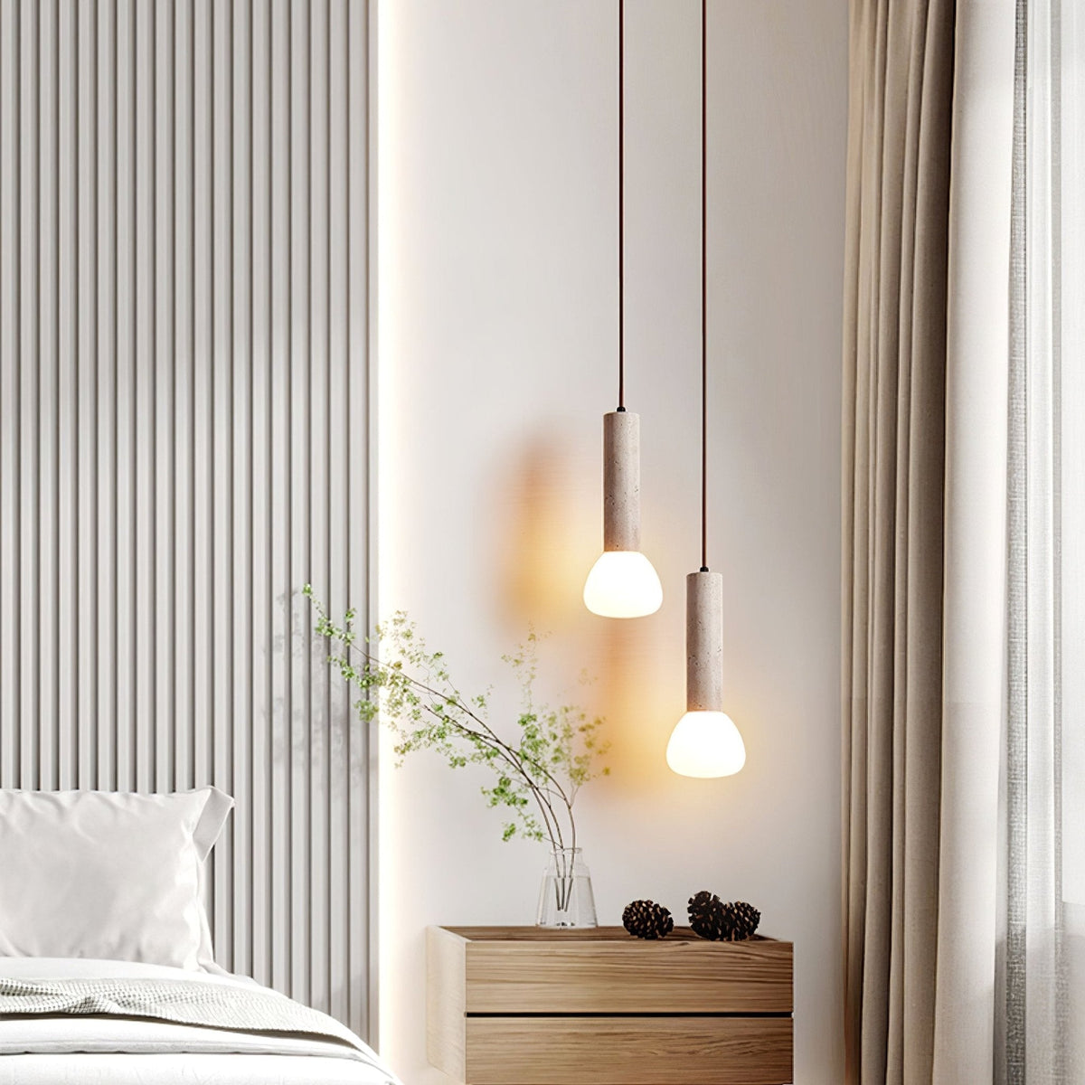 Beia minimalistisk pendellampa i travertin