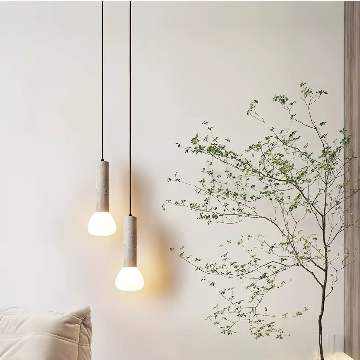 Beia minimalistisk pendellampa i travertin