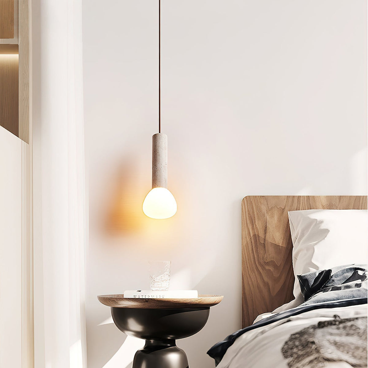 Beia minimalistisk pendellampa i travertin