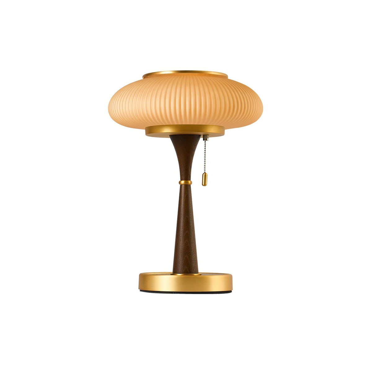 Vevelo vintagebordlampe i træ