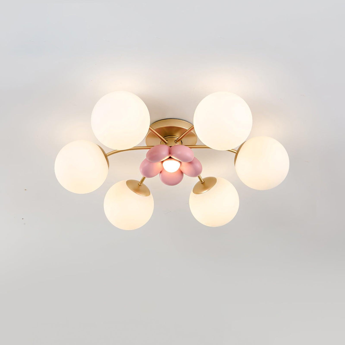 Candeeiro de teto com pétalas cor-de-rosa Nirox