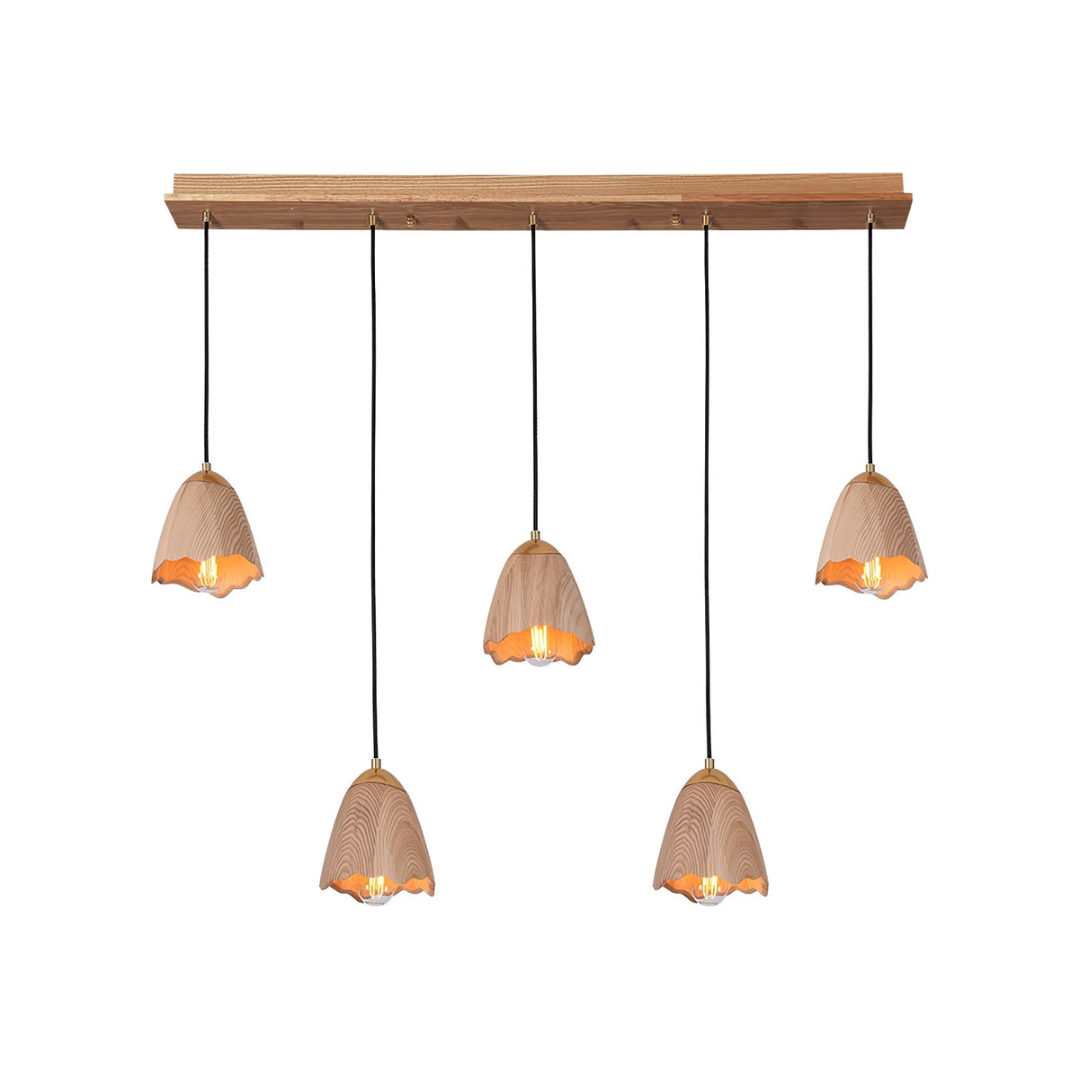 Candeeiro suspenso Sartin moderno minimalista em madeira, Bell