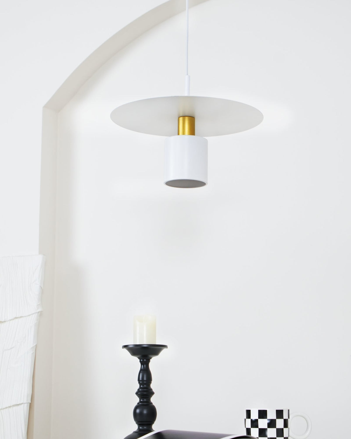 Candeeiro pendente Erixy, cilindro e disco, industrial