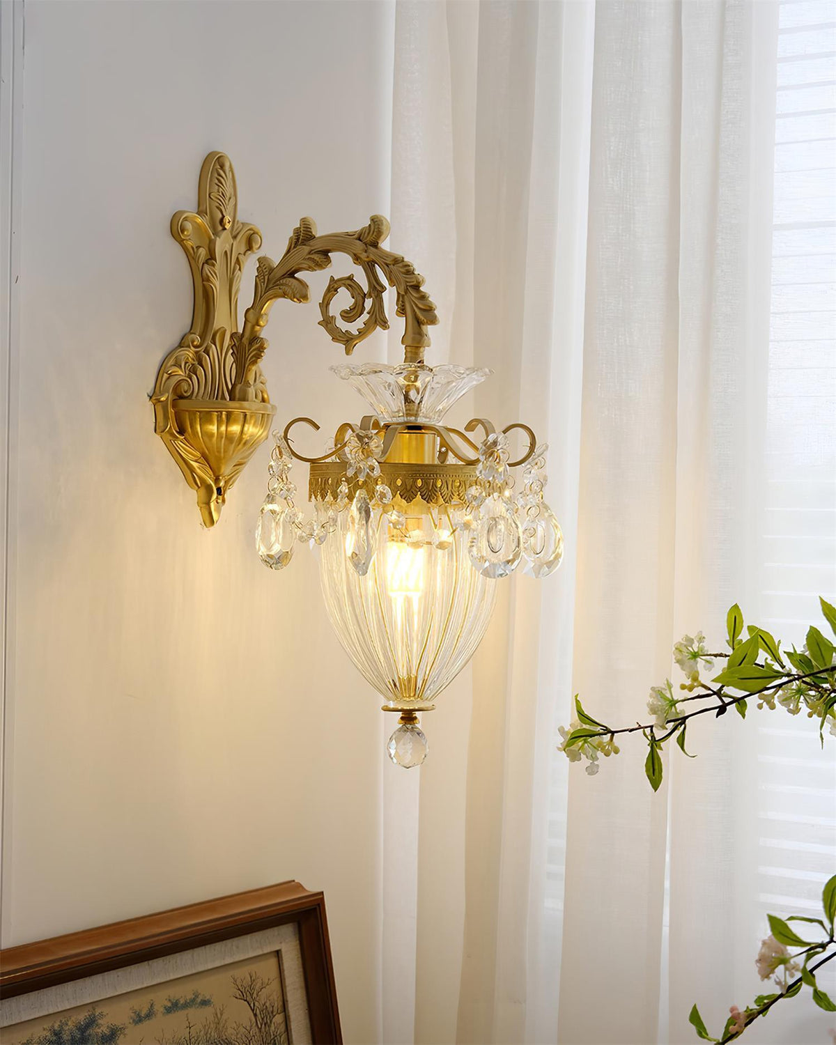Vireon væglampe med to lyskilder i guld, moderne