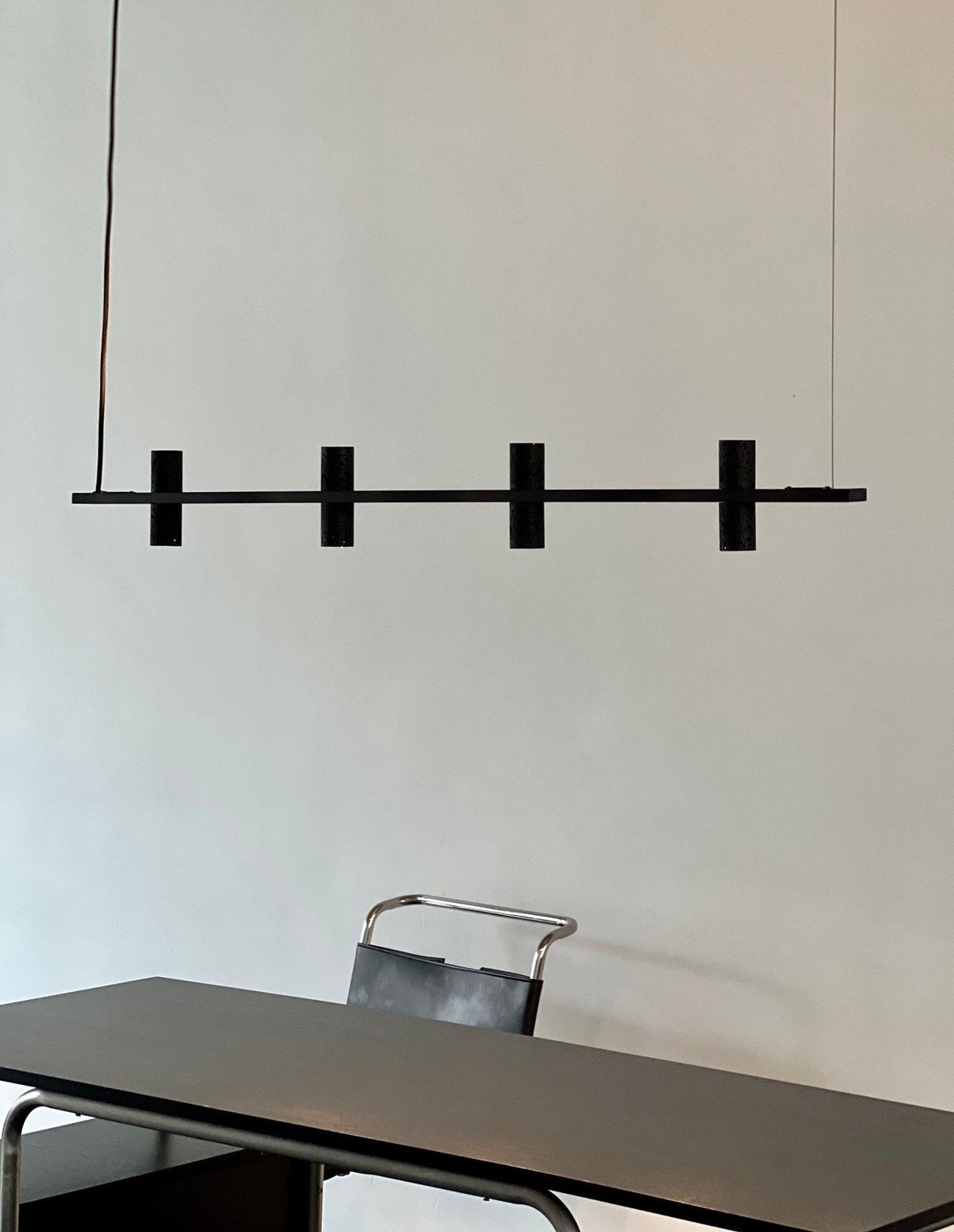 Nernis Pendant Lamp Parallel Black Travertine Minimalist Linear