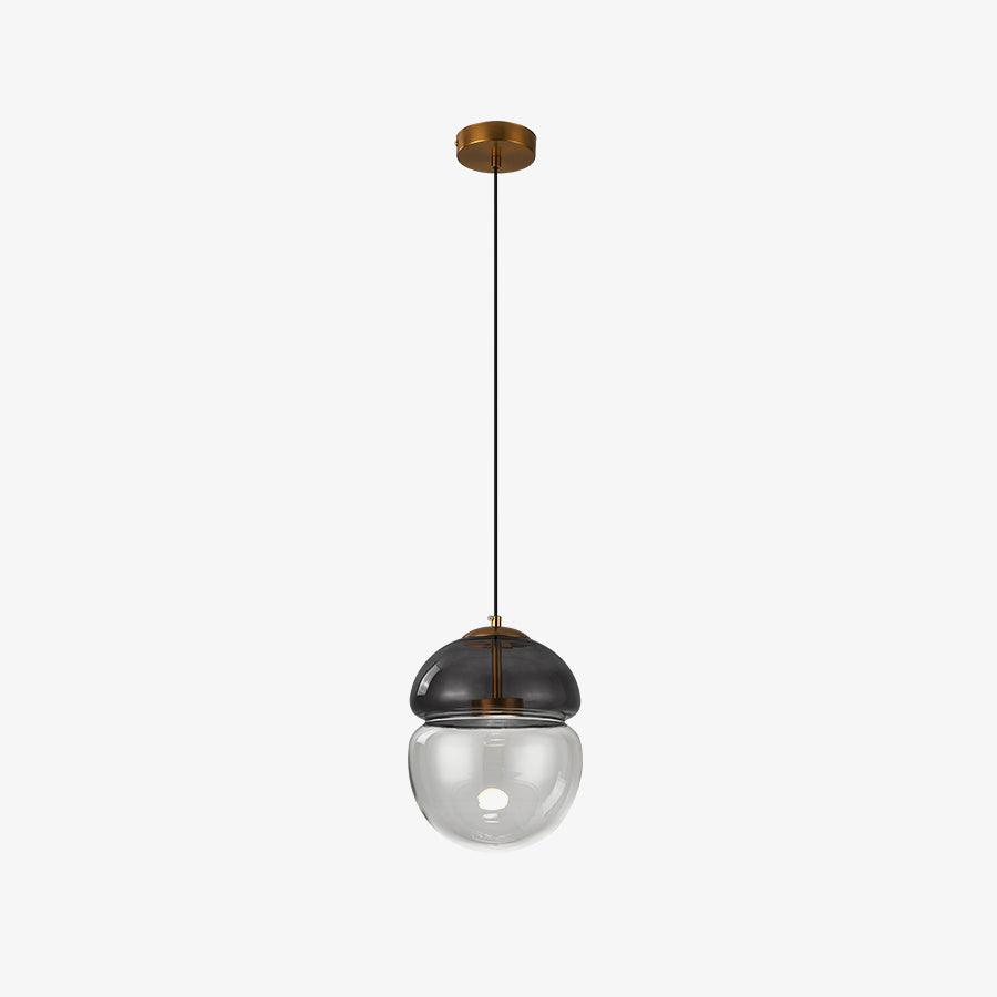 Ældet moderne minimalistisk kuppelformet pendellampe i glas