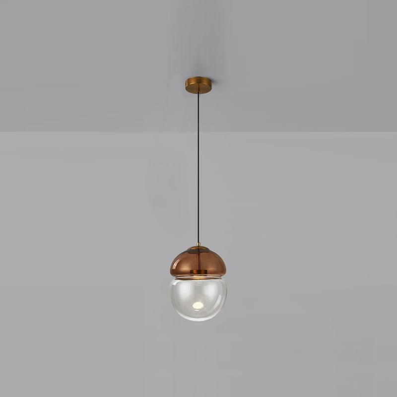 Ældet moderne minimalistisk kuppelformet pendellampe i glas