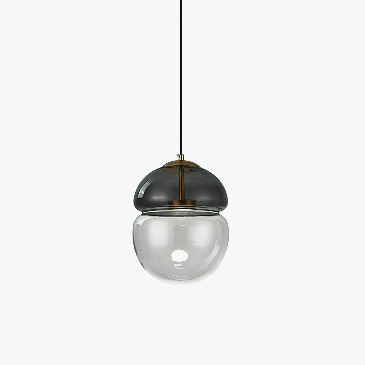 Ældet moderne minimalistisk kuppelformet pendellampe i glas