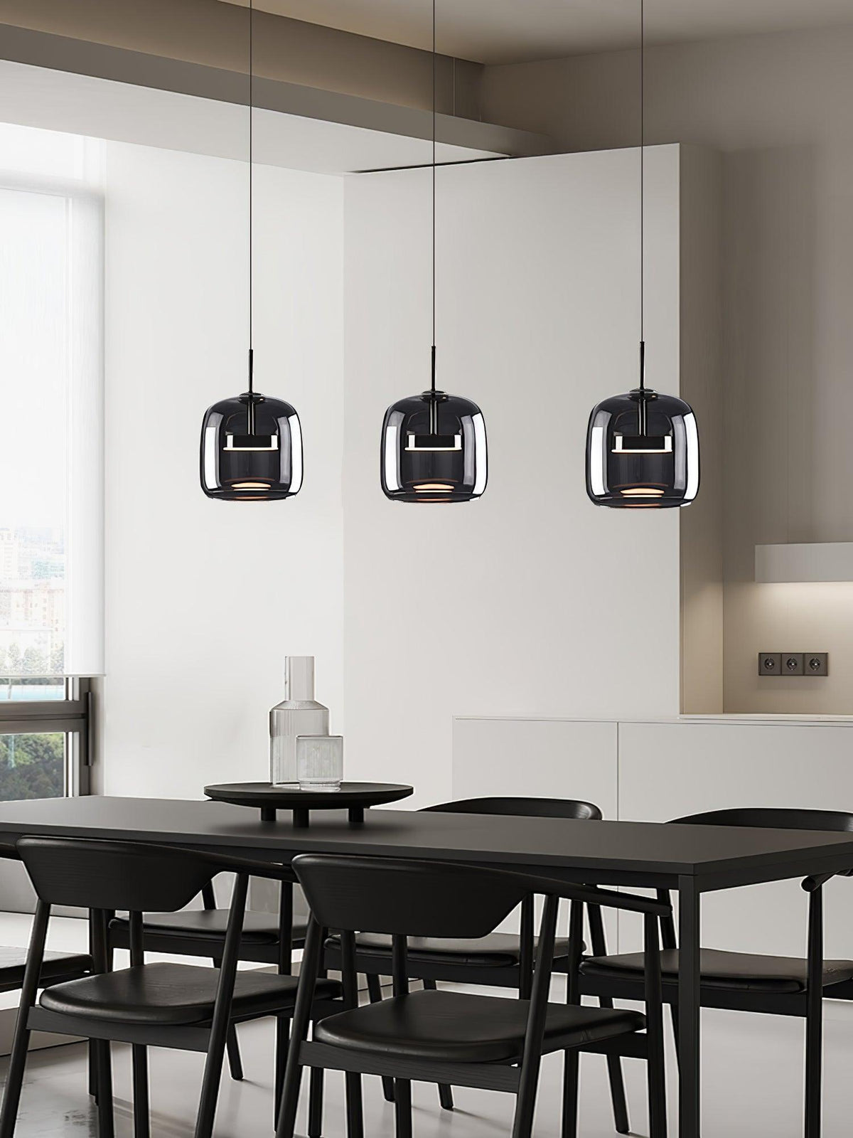 Obsidian moderne glaspendel