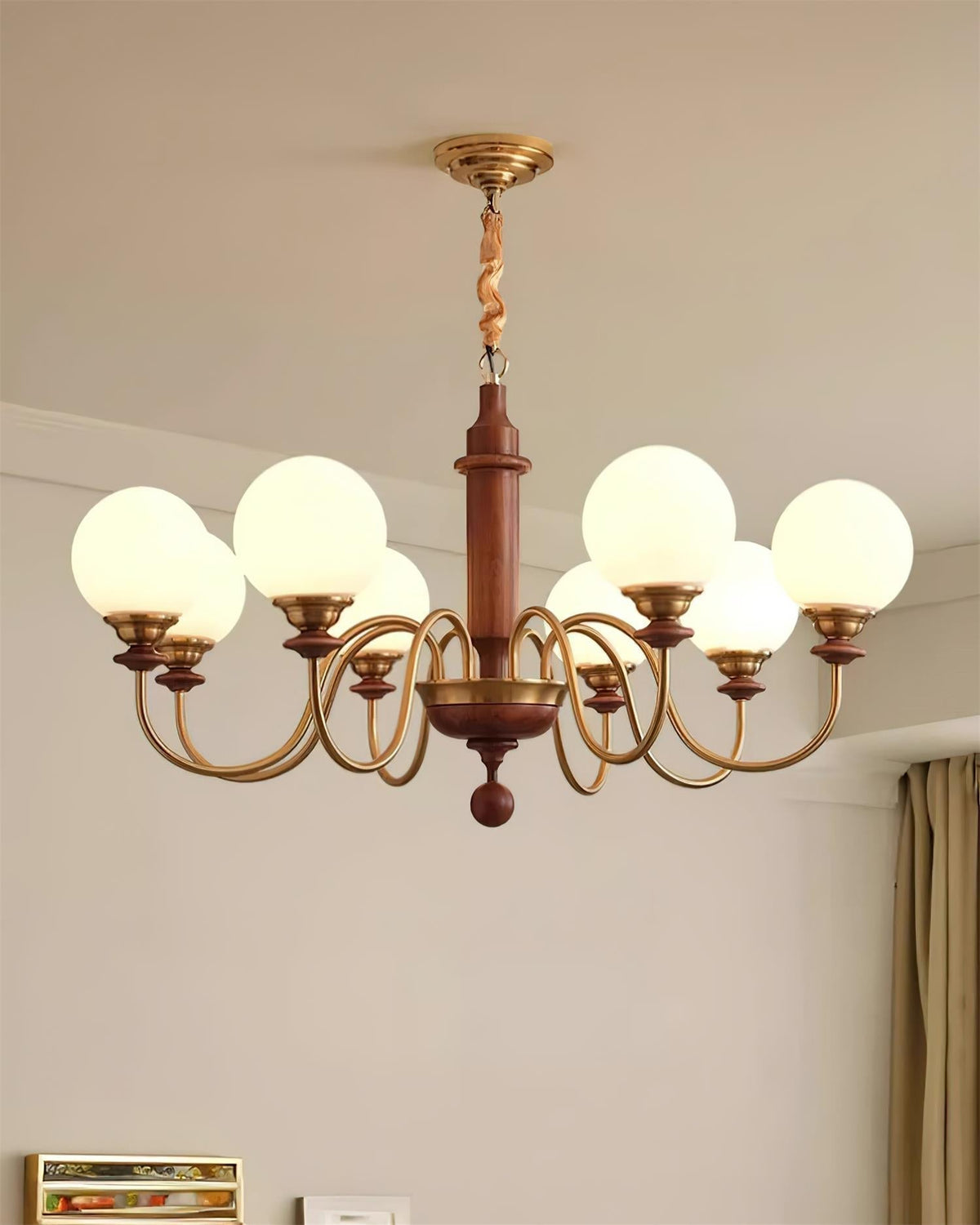 Lumivian lysekrone med 8 glaskupler