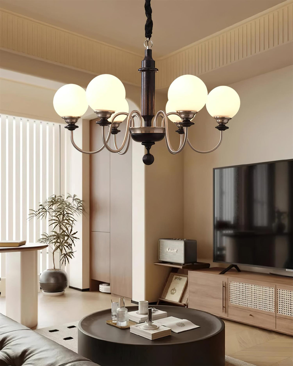 Lumivian lysekrone med 8 glaskupler