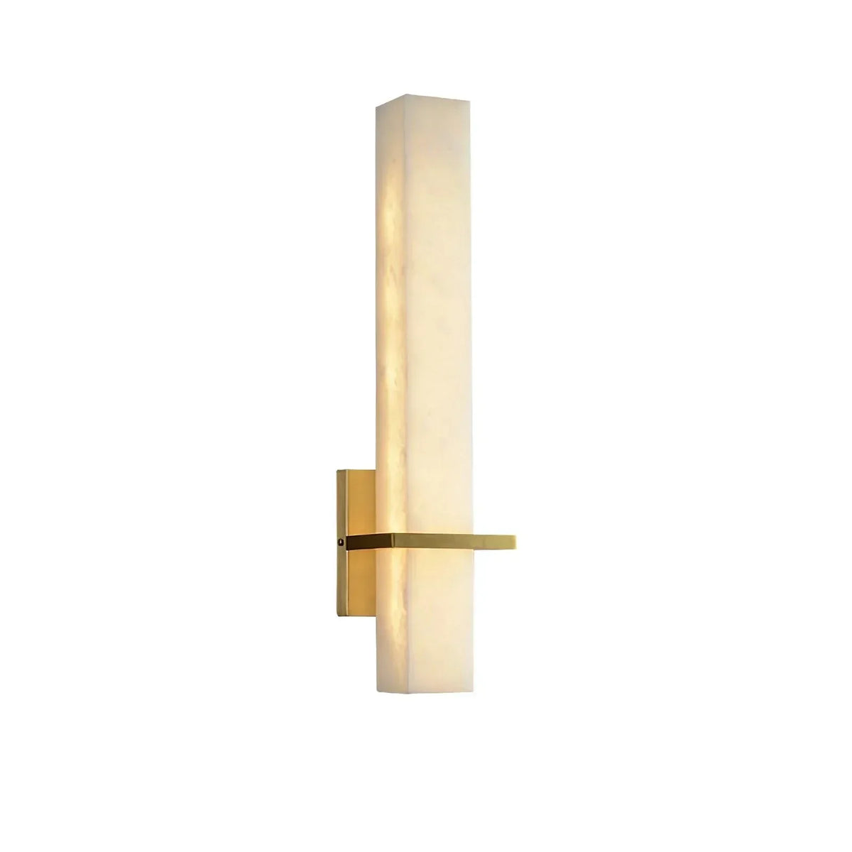Eiriaya Wall Lamp White Alabaster Brass Modern Cuboid