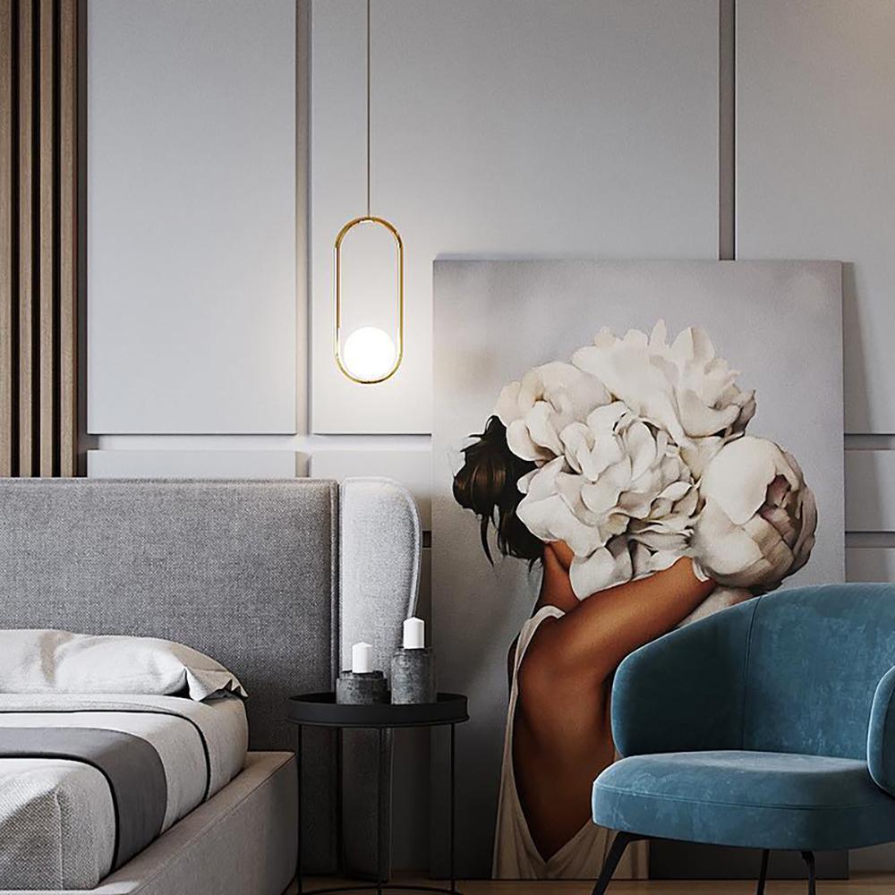 Orieria modern ringformad hänglampa i mässing