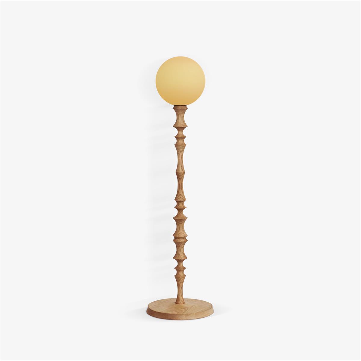 Vilten elegant golvlampa i trä