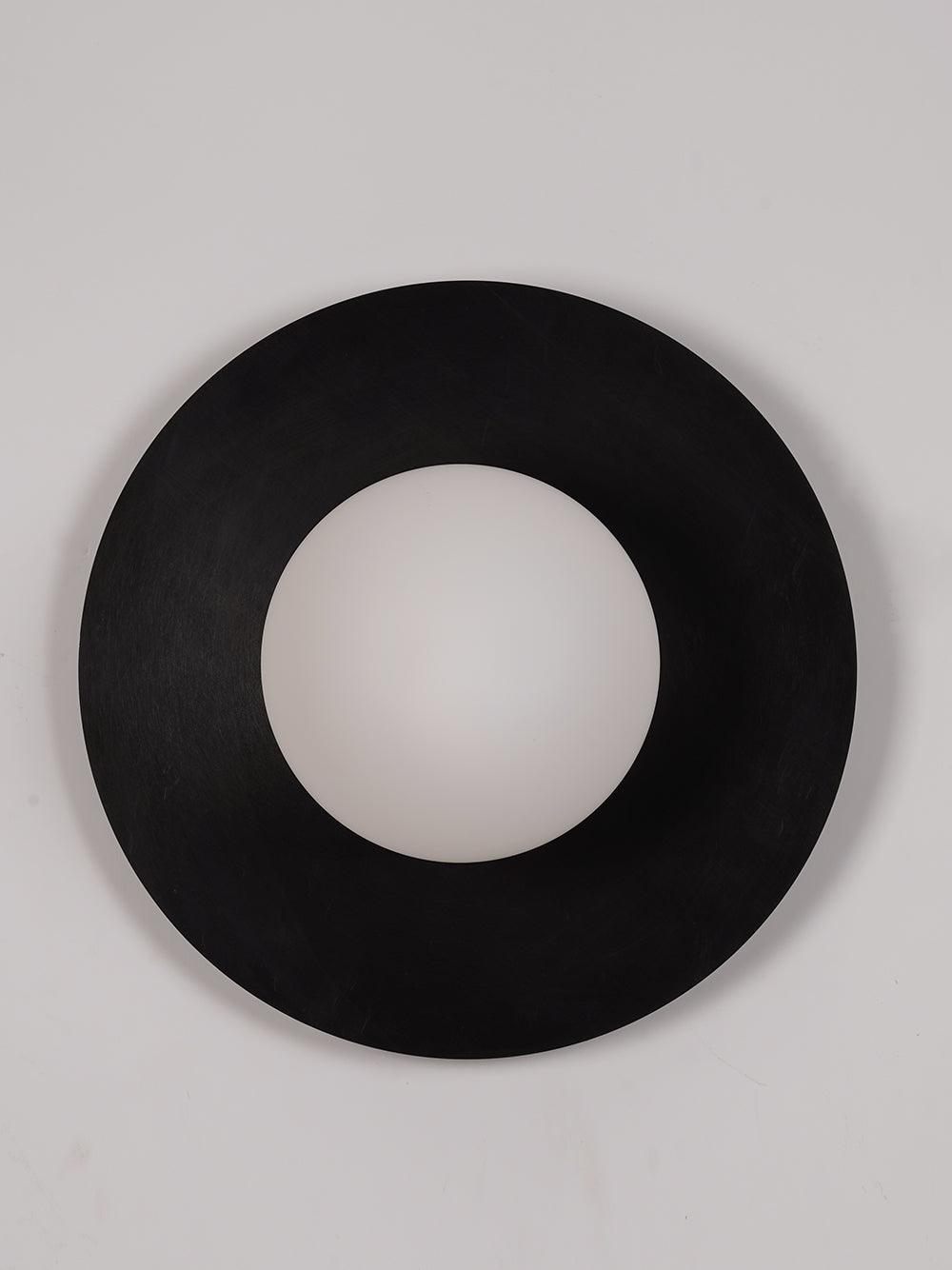 Elem modern minimalistisk rund vägglampa i konstglas och mässing