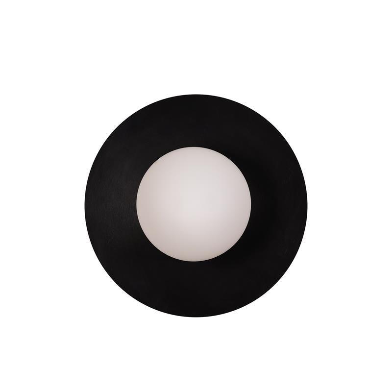 Elem modern minimalistisk rund vägglampa i konstglas och mässing