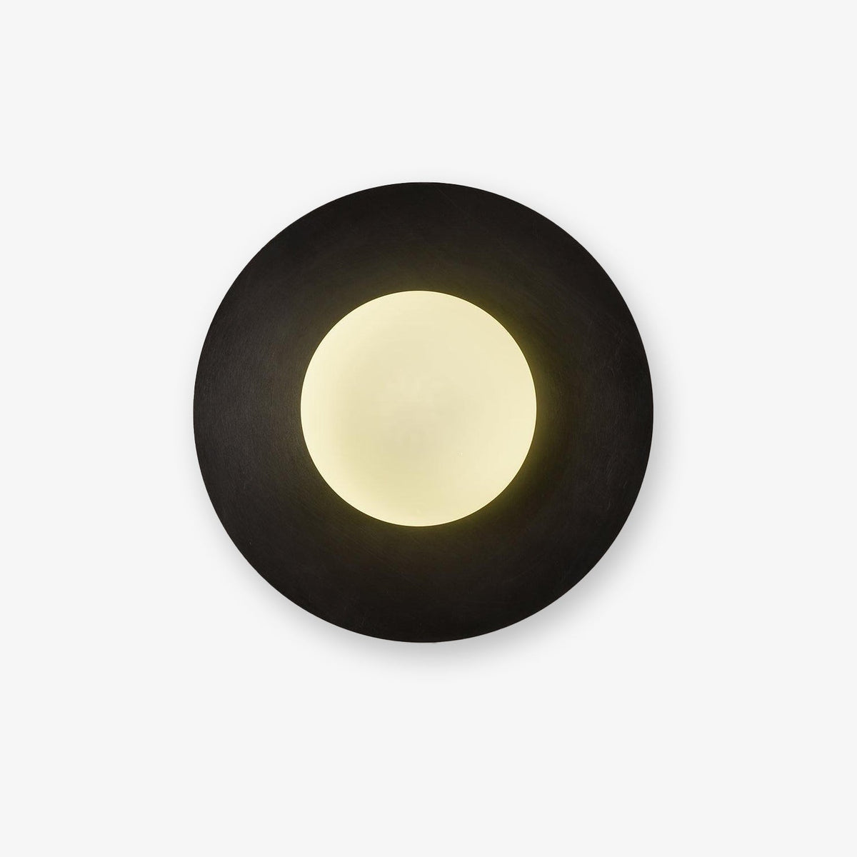 Elem modern minimalistisk rund vägglampa i konstglas och mässing