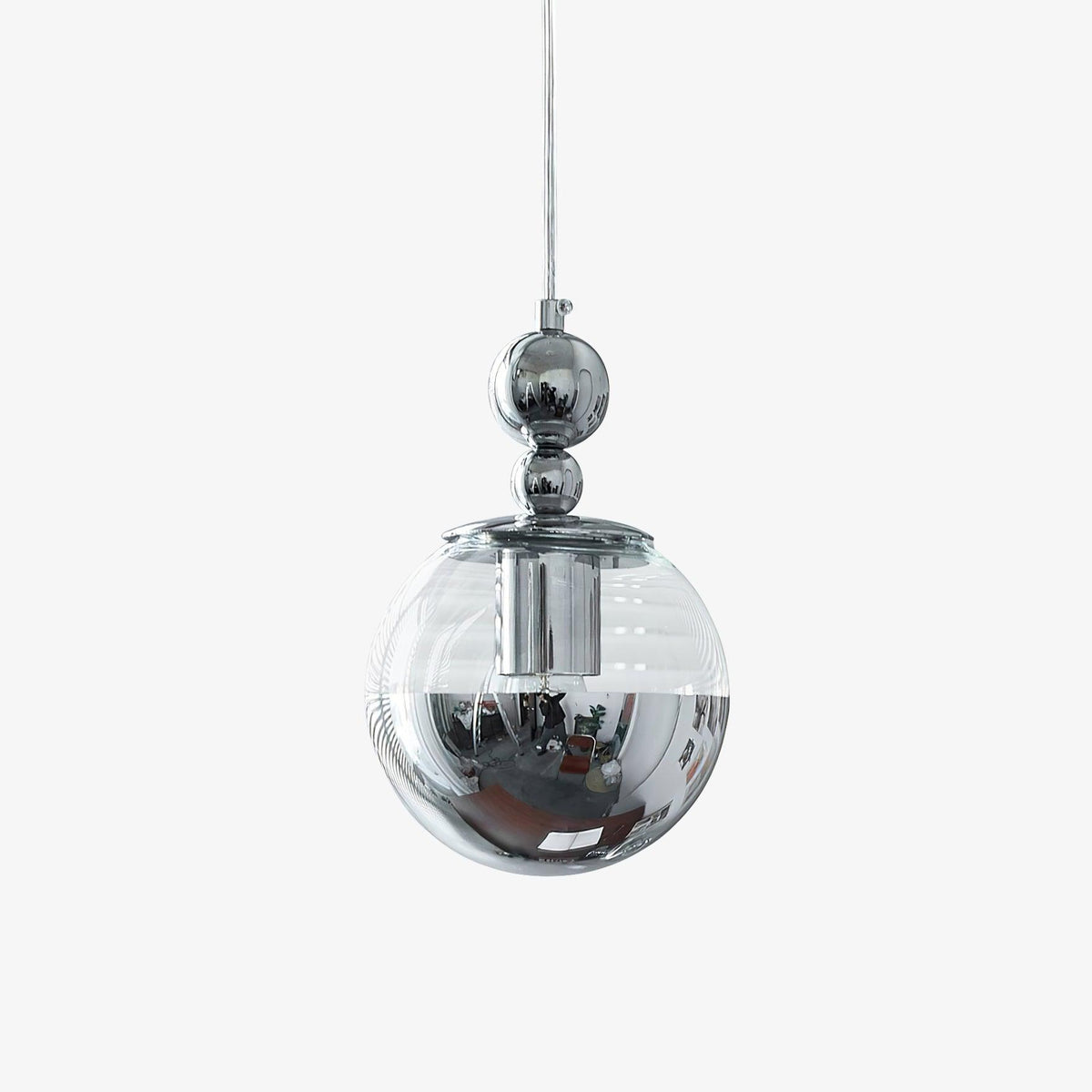 Zanorir modern minimalistisk konstnärlig pendellampa i spegelbollsglas