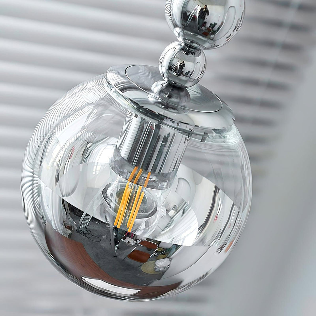 Zanorir modern minimalistisk konstnärlig pendellampa i spegelbollsglas