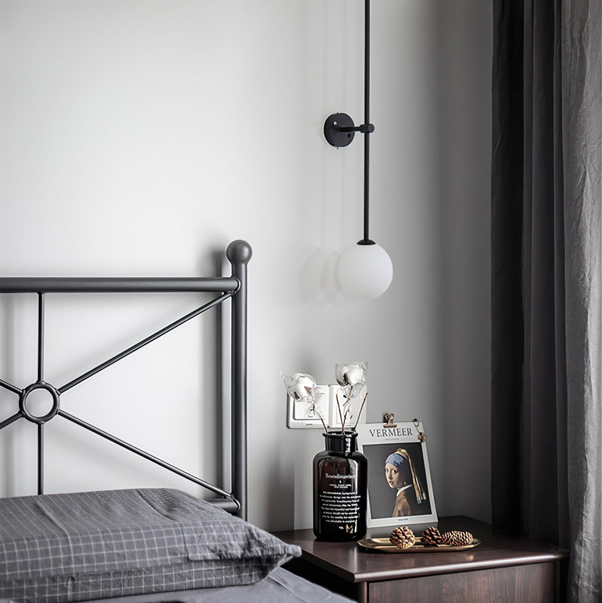 Veluelle modern minimalistisk mobil vägglampa i glas